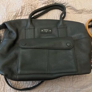Fossil Dark Gray Leather Purse